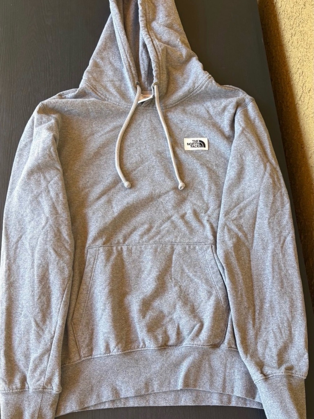 The North Face Light Gray Pullover Hoodie - Logo Patch